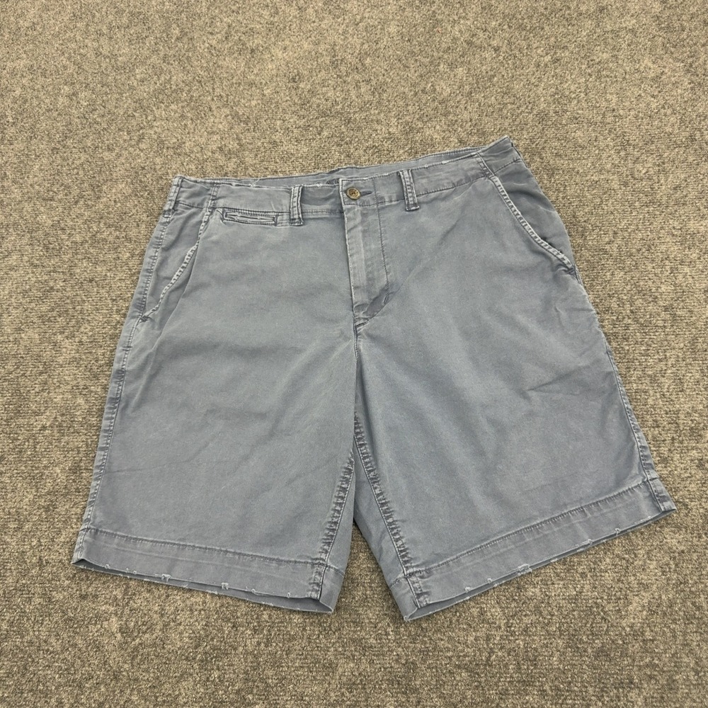 American Eagle Shorts Mens 32 Blue Cotton Flex Chino Flat Front Casual Summer